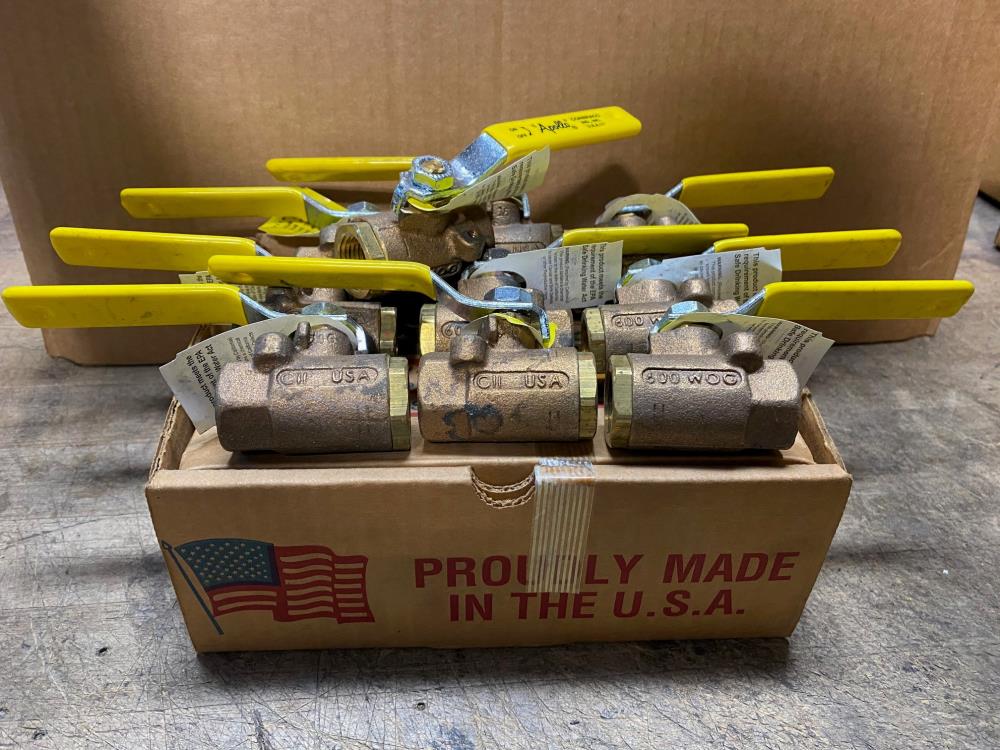 Lot of (10) Apollo 1/2" NPT Full Port Bronze Ball Valve 77-103-01